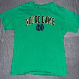 Champion Notre Dame Green T-Shirt Size M Collegiate Logo NCAA Sportswear